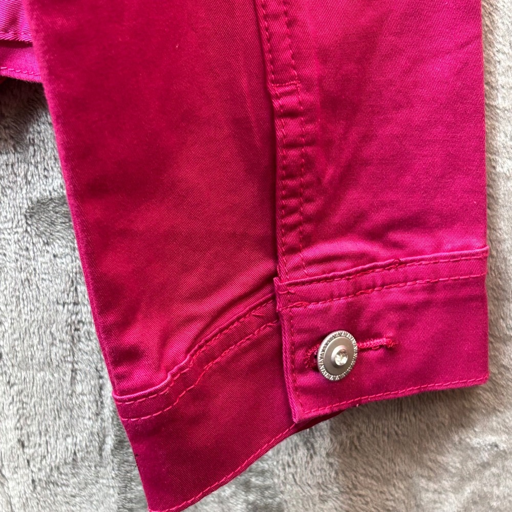 Christine Alexander Fuchsia Swarovski Crystal Embellished Denim Jacket XXL New - Picture 9 of 13